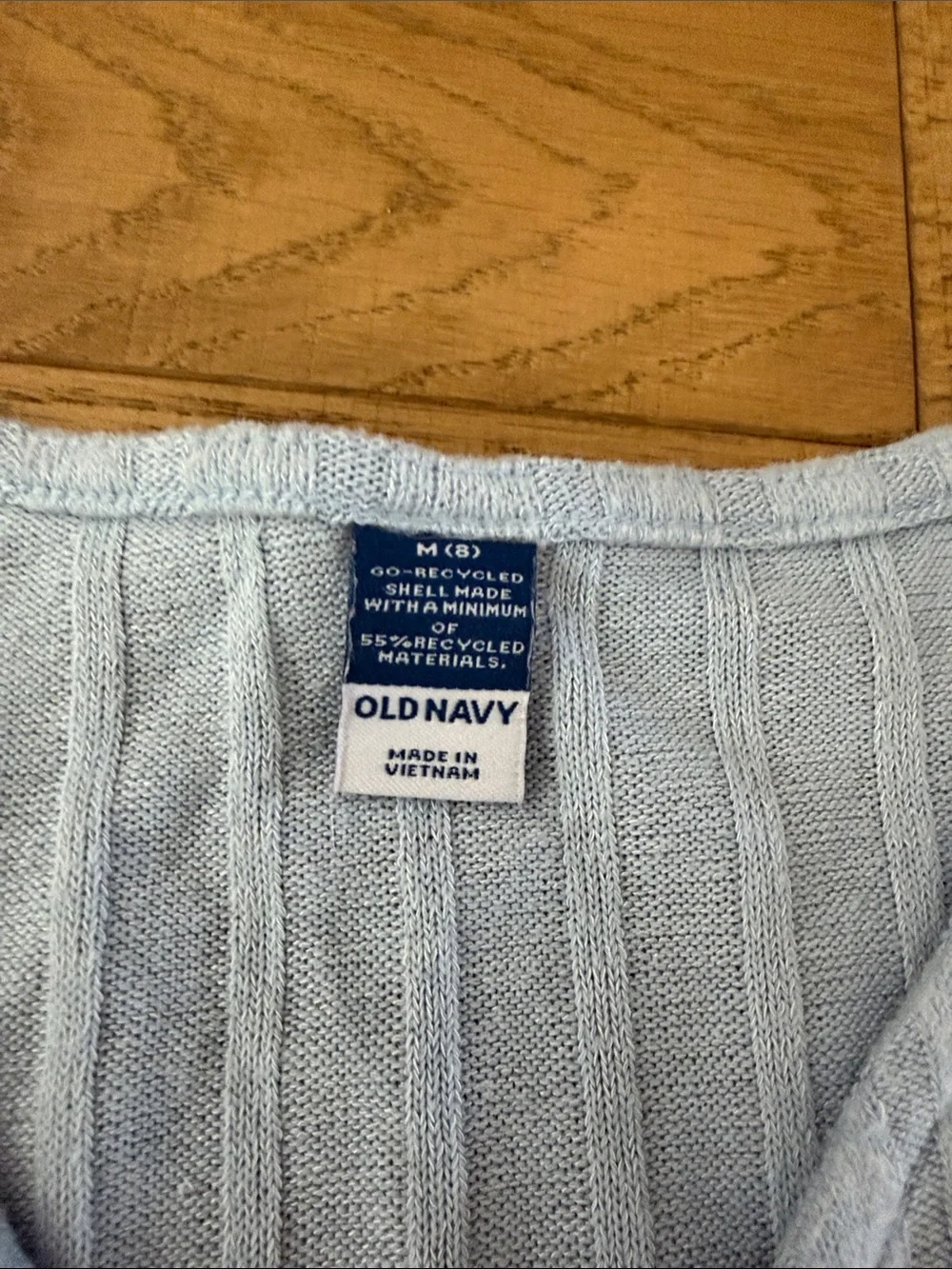 Old Navy Ribbed V-Neck Wrap Sweaters in Pale Pink & Light Blue